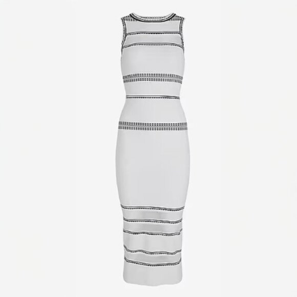 Textured Body Contour Midi Dress by Express - Size Small - Black & White Striped - Picture 2 of 12